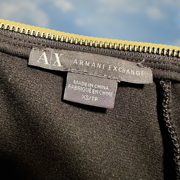 Armani Exchange Black Off The Shoulder Bodycon Dress with All Around Zipper XS - Picture 4 of 14